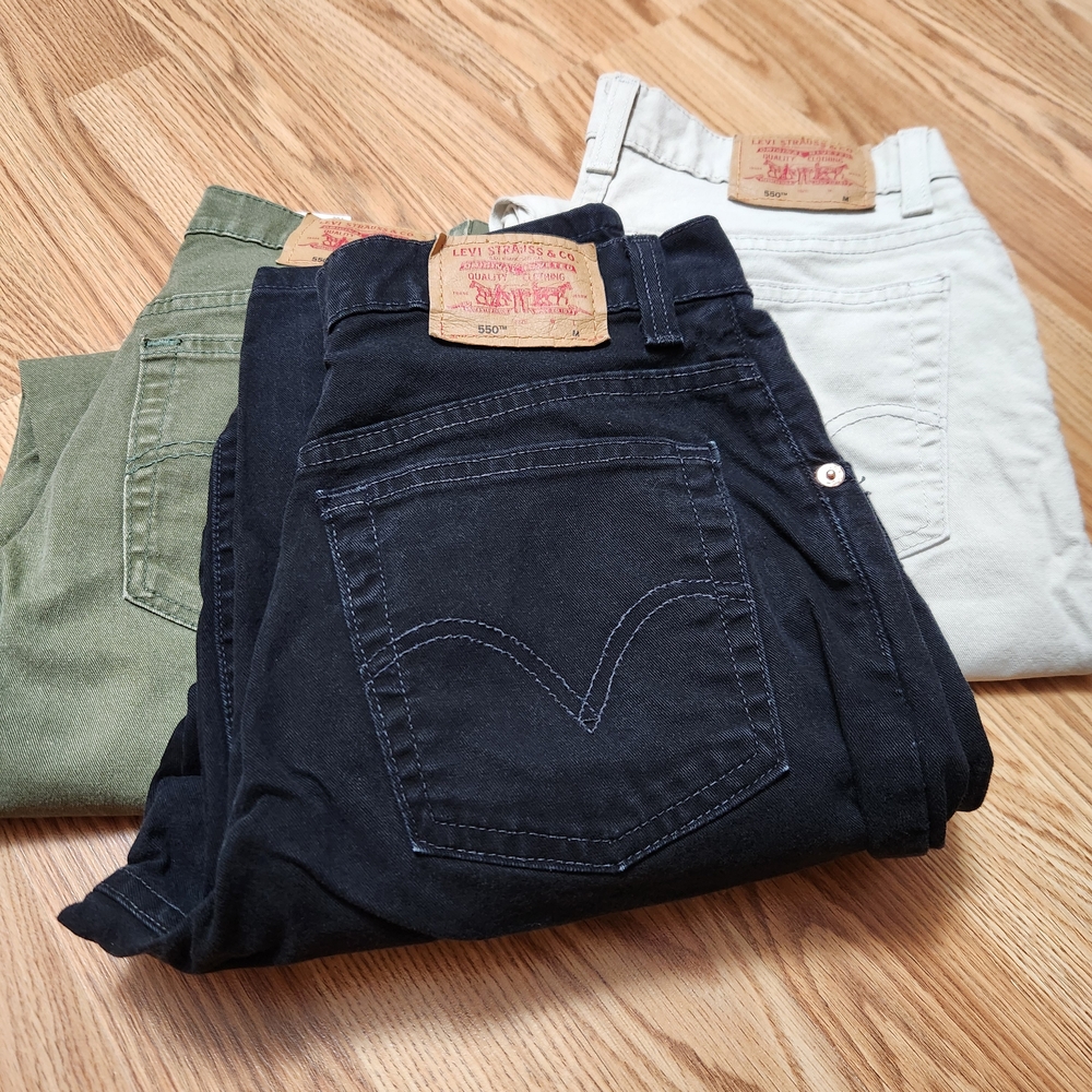Levi's 550 Jeans Trio - Black, Olive, Cream